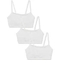 Fruit Of The Loom dames sportbeha met spaghettibandjes, katoenen pull-over, set van 3, wit/wit/wit 42