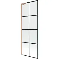 Mexen Next L badwand 1-delige 70 x 150 , zwart raster, geborsteld koper - 895-070-000-03-77-65