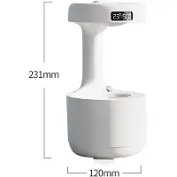 Semoic 600ML Luchtbevochtiger voor thuisgebruik, anti-waterdruppels, ultrasone koele mistmaker met LED-display voor slaapkamer en kantoor