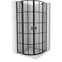 Mexen Mist kwartronde douchecabine scharnierend 100 x 100 , zwart rooster, zwart - 8A32-100-100-70-77