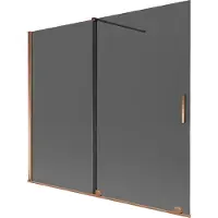 Mexen Velar badwandafscheider 2-delige schuifdeur 180 x 150 , grafiet, roségoud - 896-180-000-41-60