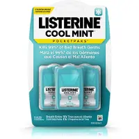 Listerine Cool Mint Pocketpaks Mondstrips Doden Slechte Adem Bacteriën, 24-Strips, 3-Pack