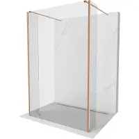 Mexen Kioto vrijstaande douchewand 105 x 30 x 30 , transparant, geborsteld koper - 800-105-030-222-65-00-030