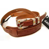 Fender Tooled Vintage Leather Guitar Strap Walnut