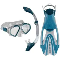 U.S. Divers Zwembril, snorkeltube en proflex FX - grijs/blauw - Grijs - 40/44