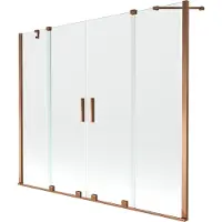 Mexen Velar Duo badwand 2-delig verschuifbaar 190 x 150 , transparant, roségoud - 896-190-000-02-60