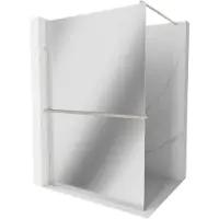 Mexen Kioto+ douchewand met plank Walk-in 100 x 200 , spiegel, geborsteld nikkel - 800-100-121-97-50