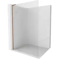 Mexen Kioto L douchewand Walk-in 100 x 200 , strepen, roze goud - 800-100-103-60-09