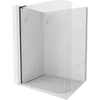 Mexen Kioto-R L gebogen inloopdouchewand 90 x 200 , transparant, zwart - 800-090-103-70-06