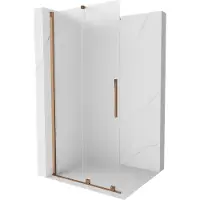 Mexen Velar schuifbare douchewand Walk-in 90 x 200 , mat 8 mm, roze goud - 871-090-000-33-60