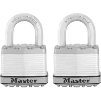 Master Lock M5XT Magnum Heavy Duty Buitenhangslot met Sleutel 2-Pack Gelijksluitend Zilver