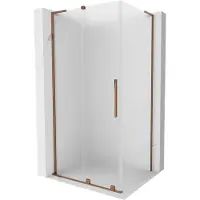 Mexen Velar L schuifdouchecabine 120 x 90 , ijsglas, roze goud - 871-120-090-33-60