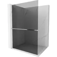 Mexen Kioto+ L Douchescherm met plank Walk-in 100 x 200 , grafiet, chroom - 800-100-123-01-40