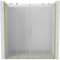 Mexen Velar Duo schuifdeuren douche 180 , ijs, goud geborsteld - 871-180-000-32-55