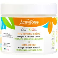 Activilong Actikids Topping Curl Cream - Light Melting Cream to Sculpt and Redefine Your Kids Curls - Enriched with Organic Sweet Almond Oil and Mango