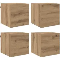 vidaXL Wandgemonteerde TV-kast Artisanaal eiken Bewerkt hout