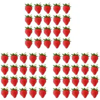 Semoic 60 Stuks Kunstmatige Aardbei Nep Fruit Aardbeien Fotografie Prop Thuis Keukenkast Party Ornament, Small