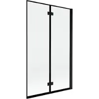 Mexen Mist douchewand 2-delig rechts 110 x 150 , zwart frame, zwart - 8A9-110-002-70-70-P