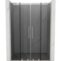 Mexen Velar L Duo schuifdouchedeur 140 , grafiet, geborsteld nikkel - 871-140-003-42-97