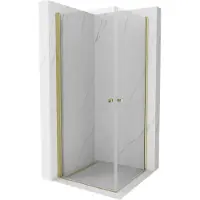 Mexen Pretoria Duo scharnierend douchescherm 100 x 100 , transparant, goud - 852-100-100-50-00-02