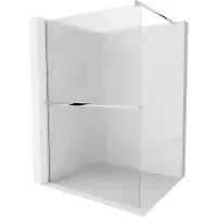 Mexen Kioto+ douchewand met plank Walk-in 140 x 200 , strepen, chroom - 800-140-121-01-09