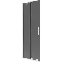 Mexen Velar badwand, 2-delig schuifbaar 75 x 150 , grafiet, wit - 896-075-000-41-20