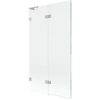 Mexen Lunar L badwand met 2 panelen links 100 x 150 , transparant, geborsteld nikkel - 897L-100-100-97-00-L