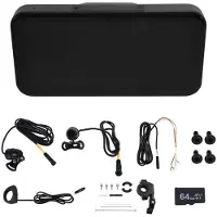 Tlily 6,25-Inch Motorfietsnavigatie, Waterdicht Display, Draadloos CarPlay, Voertuigdisplay, Dubbele 1080P-Opname