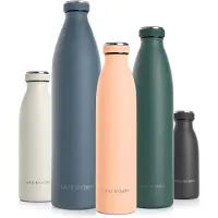 Lars Larsen Ren Roestvrijstalen drinkfles 750ml - BPA-vrije geïsoleerde waterfles 0,75 Liter (Creamy Peach)