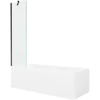 Mexen Cubik rechthoekig bad 170 x 70 met ombouw en 1-delige scherm 50 , transparant, zwart - 550317070X9505000070