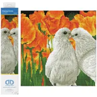 Diamond Dotz Kussende Duiven Natuur Diamond Painting Kits voor Volwassenen - Creatieve Craft Kit 12"x12"