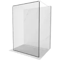 Mexen Kioto vrijstaande douchewand 160 x 200 , zwart frame 8 mm, wit - 800-160-002-20-70