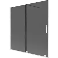 Mexen Velar badwand tweedelige schuifbaar 160 x 150 , grafiet, chroom - 896-160-000-41-01