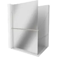 Mexen Kioto+ L douchewand met plank Walk-in 100 x 200 , spiegel, geborsteld nikkel - 800-100-123-97-50