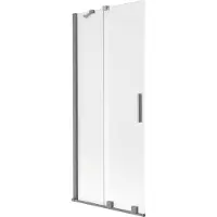 Mexen Velar badwand 2-delig verschuifbaar 85 x 150 cm, ijsbloem, gun metal - 896-085-000-31-95