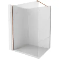 Mexen Kioto douchewand Walk-in 70 x 200 , strepen 8 mm, geborsteld koper - 800-070-101-65-09