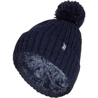 Heat Holder - Thermische Pom Pom Bobble-hoed voor dames - Marine