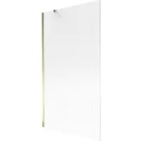 Mexen Next badwand scherm 1-delig 100 x 150 , streepjes, goudkleurig - 895-100-000-00-09-50