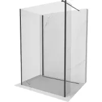 Mexen Kioto douchewand Walk-in 130 x 115 x 40 , transparant, zwart - 800-130-115-221-70-00-040