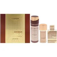 Al Haramain Amber Oud Gold Edition Extreme 3 Pc Gift Set - Unisex Luxury Cologne - Perfume for Men & Women - 2.5oz EDP Spray 1oz EDP Spray 6.6oz Bod