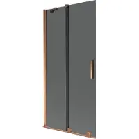 Mexen Velar badwand met 2 schuifdeuren 90 x 150 , grafiet, roze goud - 896-090-000-41-60