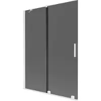 Mexen Velar schuifbare 2-delige badwand 130 x 150 , grafiet, wit - 896-130-000-41-20