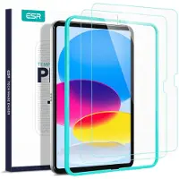 ESR 2-pack schermbeschermer voor iPad 10e generatie 10,9 inch (2022) Ultrahard gehard glasfoliebescherming met uitlijningsframe, antikras-bubbelfolie