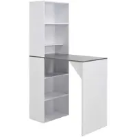 Helloshop26 Hoge tafel staand bar bistro met witte kast 200 cm 0902040
