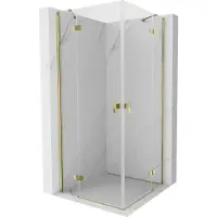Mexen Mist-H Duo douchecabine draaideur 85 x 85 , transparant, goud - 8A5-085L-085P-50-00