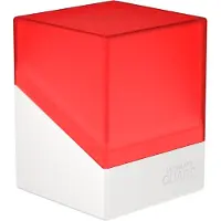 Ultimate Guard Boulder Synergy 100+, Deck Case voor 100 Dubbel Gehulde TCG Kaarten, Rood/Wit, Veilige & Duurzame Opslag