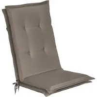 Beautissu Loft HL Stoelkussen Set 2x Hoge Rugleuning 120x50 cm Taupe – Tuinstoelkussen UV-bestendig