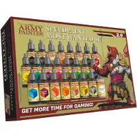 The Army Painter Speedpaint Most Wanted Set 2.0 - Acrylverf Set Uitgebreid Met 24 Flesjes 18ml Kleurenspectrum Van De Speedpaint Starterset - inclusief 1 Basislaag Kwast voor Miniatuur Model Verf