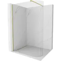Mexen Kioto-R ronde douchewand Walk-in 110 x 200 , transparant 8 mm, goud geborsteld - 800-110-101-55-06
