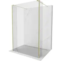 Mexen Kioto vrijstaande douchewand 130 x 30 x 30 , transparant, goud - 800-130-030-222-50-00-030